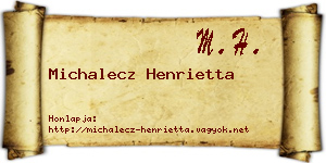 Michalecz Henrietta névjegykártya